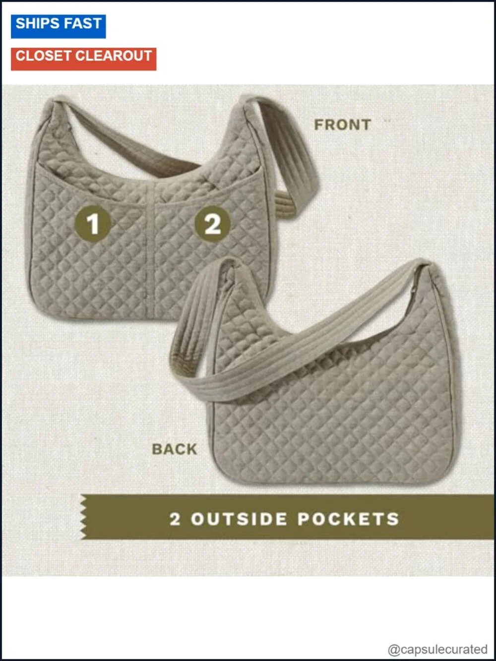 Quilted Cotton Shoulder Bag with Top Zipper, Lightweight Hobo Purse for Women
